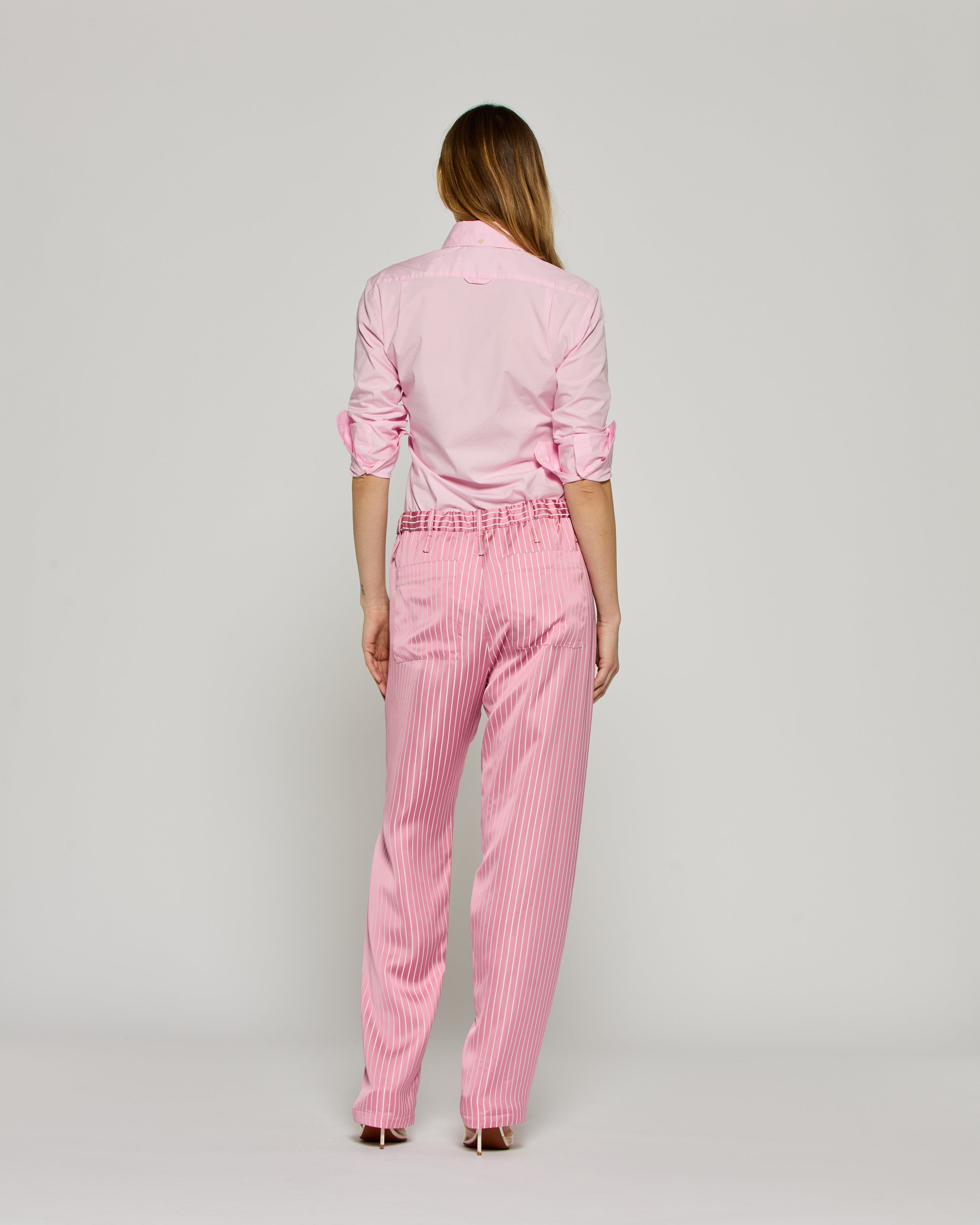 Satin Stripe Utility Jogger - Pink