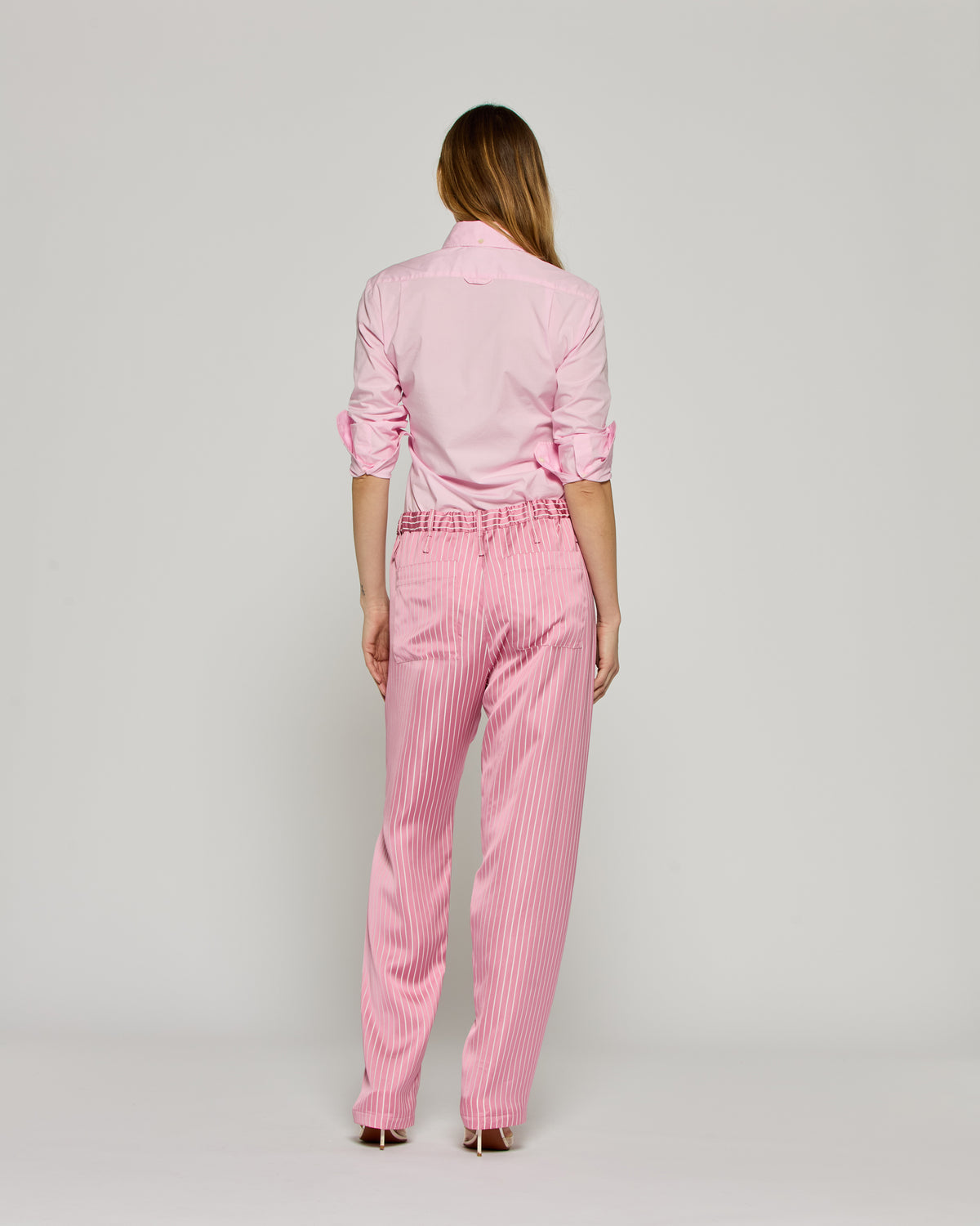 Satin Stripe Utility Jogger - Pink