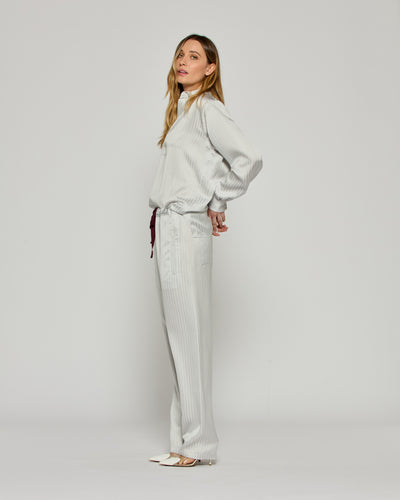 Satin Stripe Utility Jogger - Silver SERENA BUTE