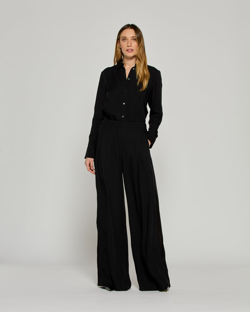 Serena Trouser with Georgette Trim - Black picture #1