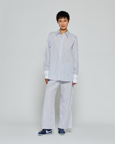 Striped Cropped Jogger - Navy/White SERENA BUTE