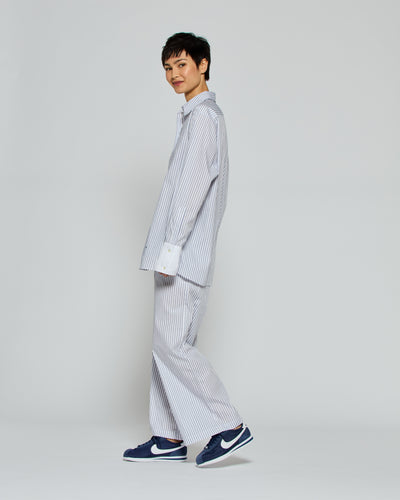 Striped Cropped Jogger - Navy/White SERENA BUTE