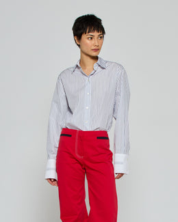 Striped Oversized Shirt '25 - Navy/White