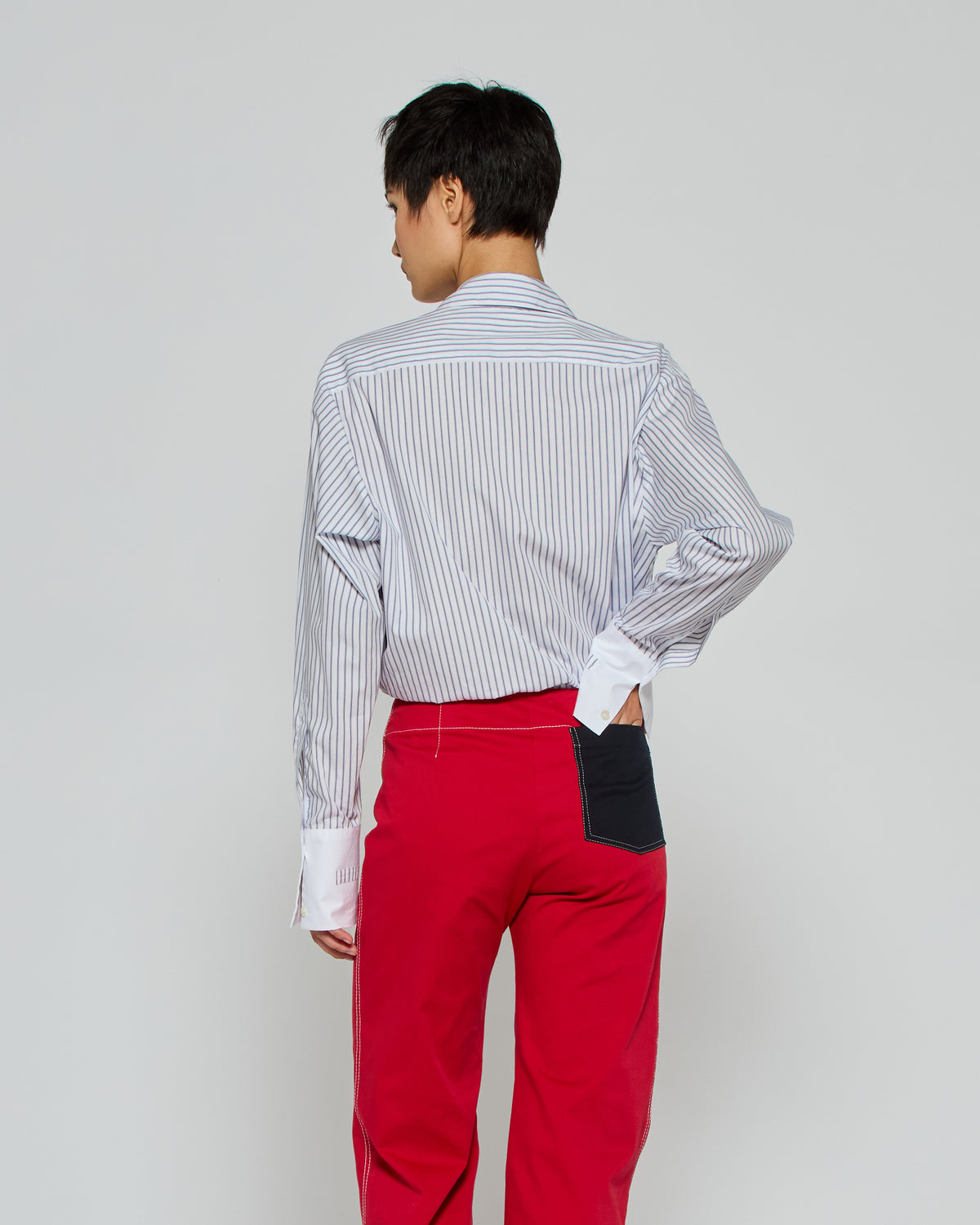 Striped Oversized Shirt '25 - Navy/White