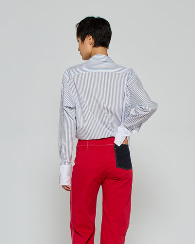 Striped Oversized Shirt '25 - Navy/White SERENA BUTE