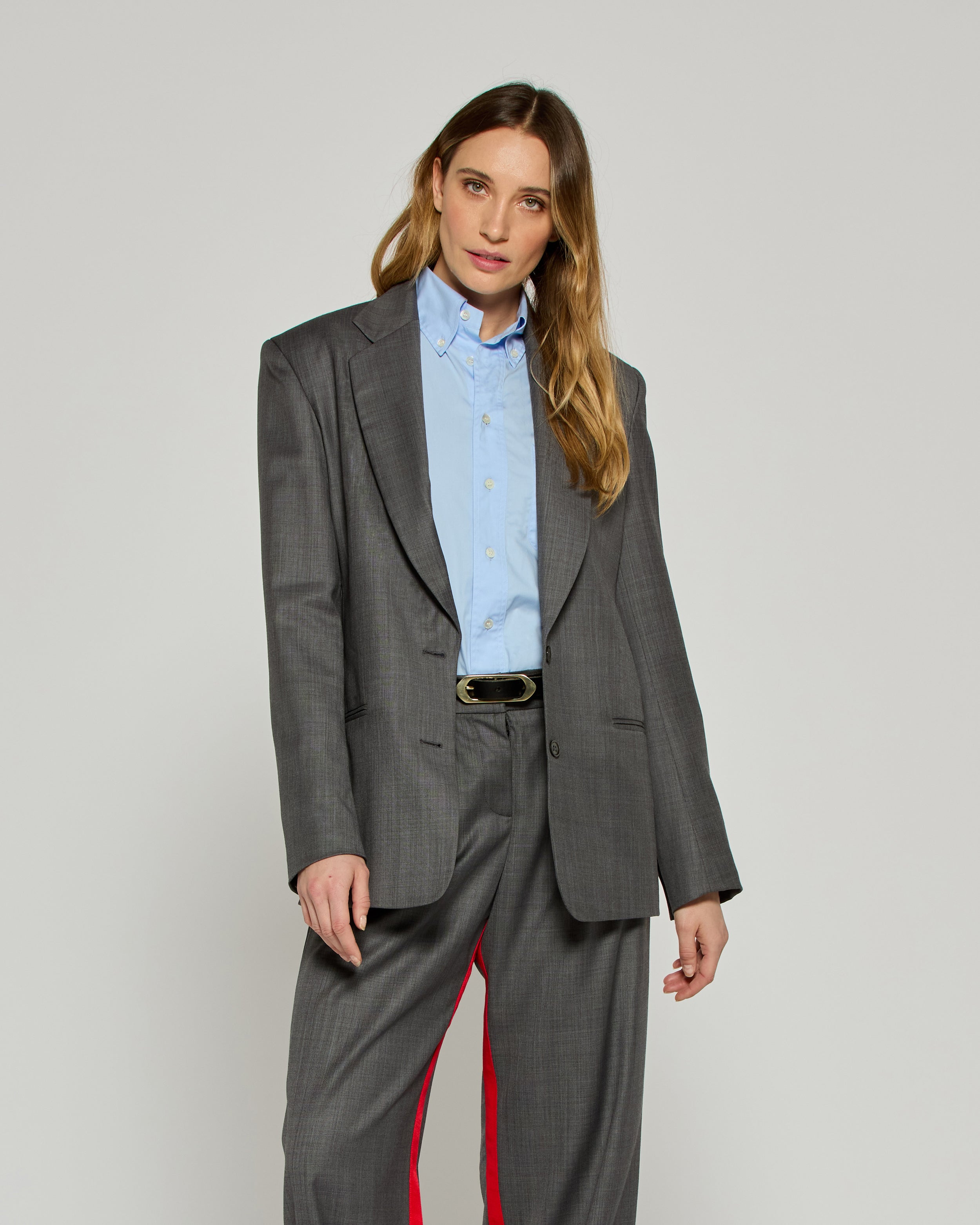 Tailored Jacket - Dark Grey / Red