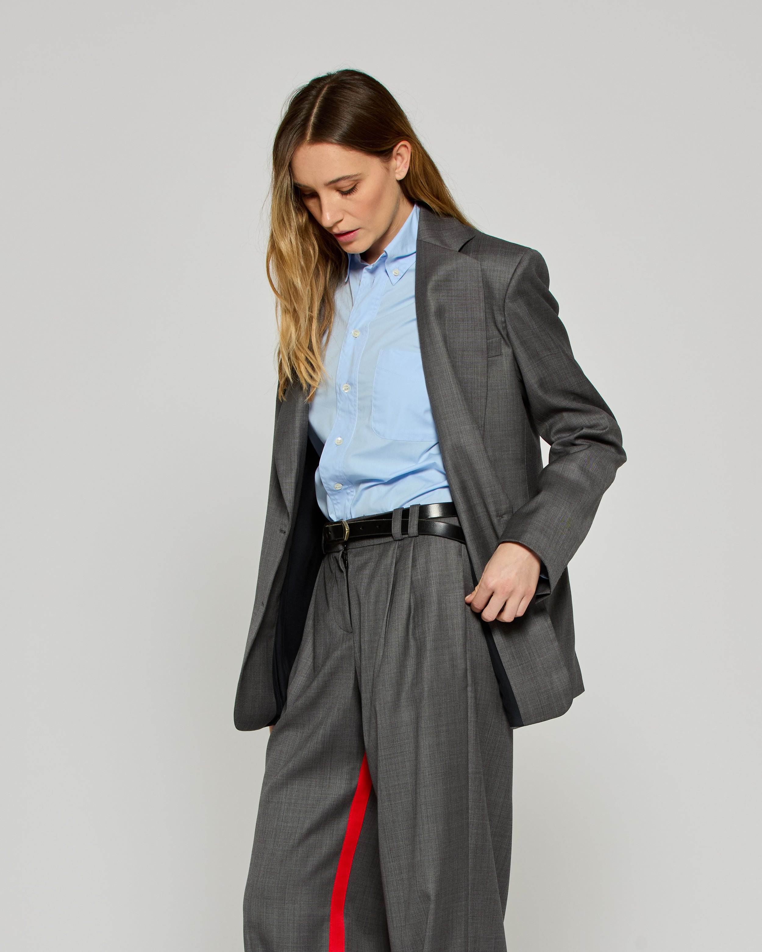 Tailored Jacket - Dark Grey / Red