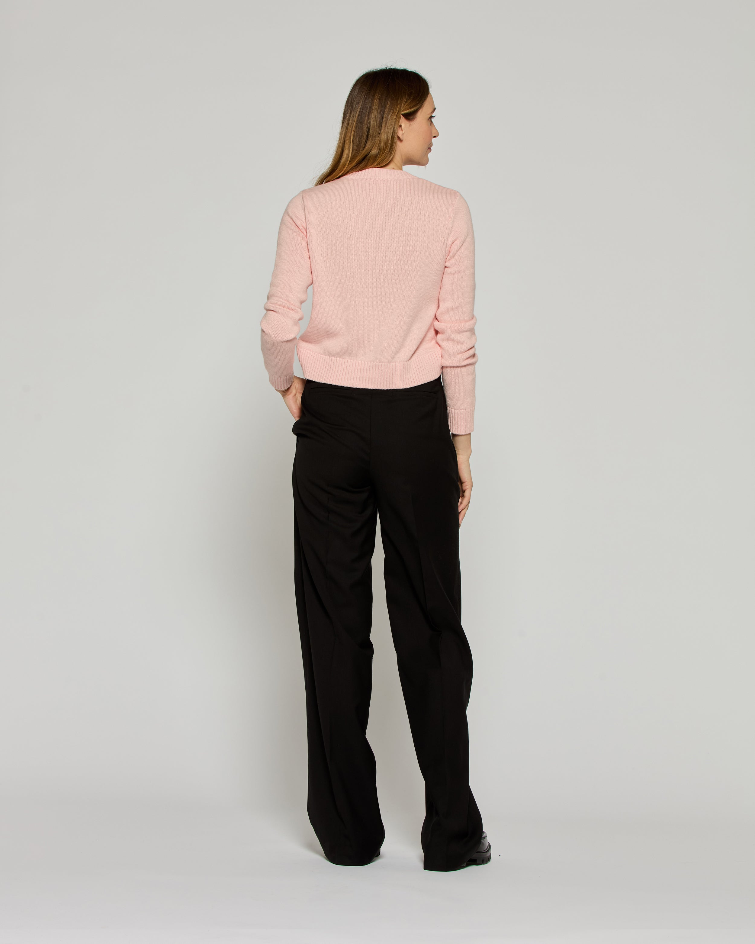 Wool Pleated Trouser - Black