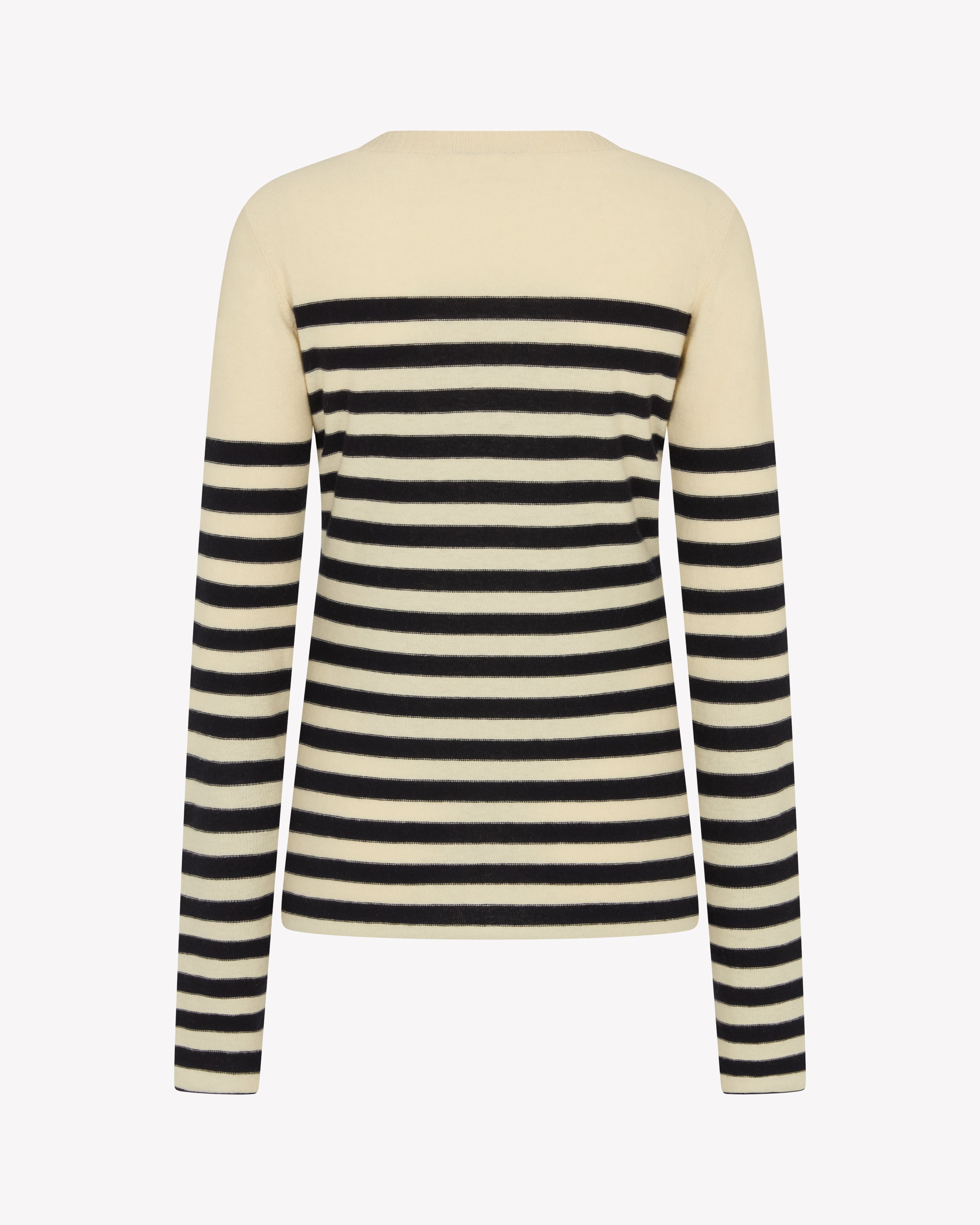 Striped Fitted Jumper - Cream / Navy Blue