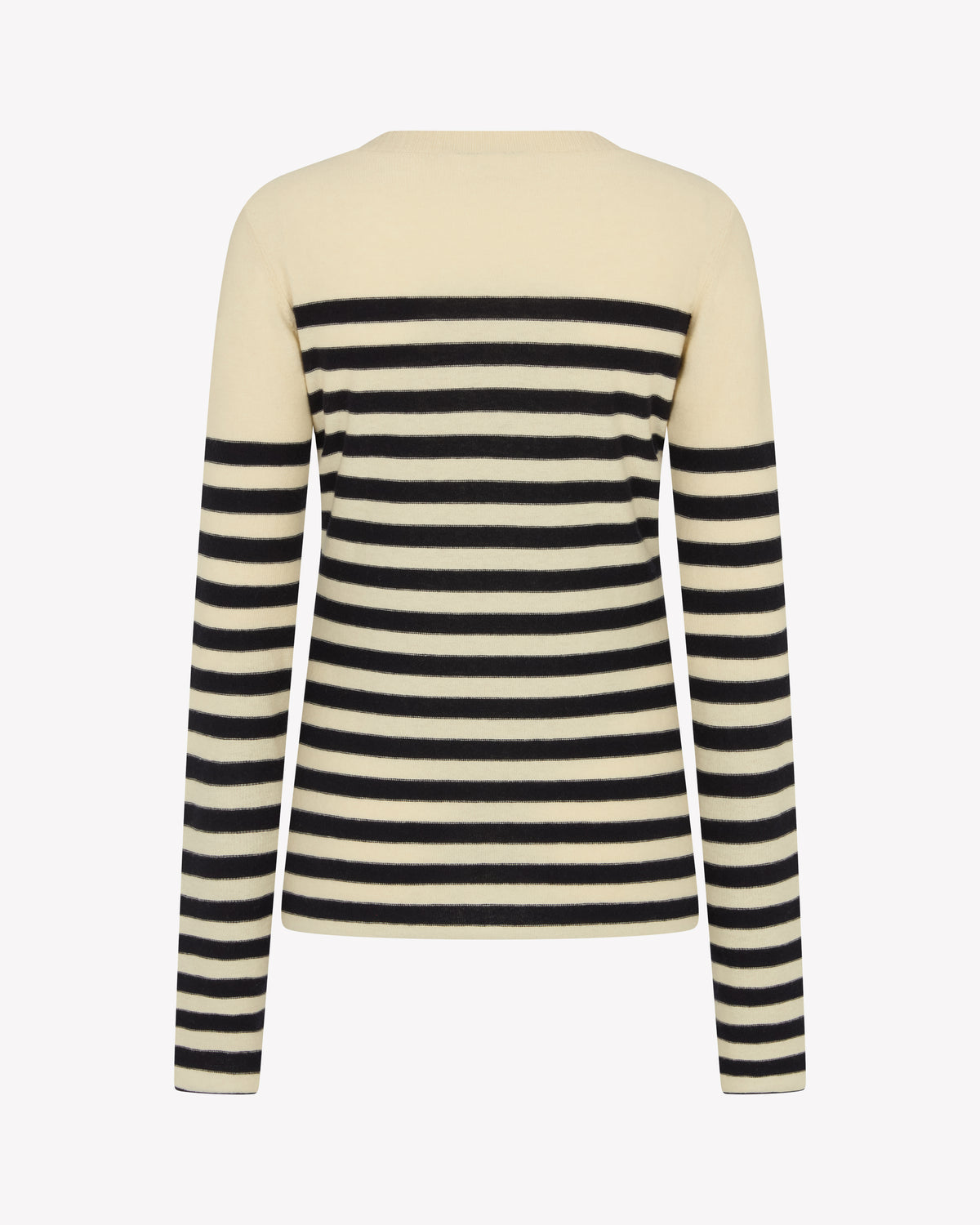 Striped Fitted Jumper - Cream / Navy Blue
