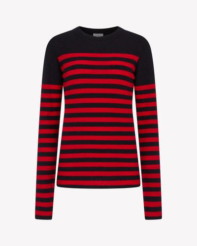 Striped Fitted Jumper - Navy Blue / Red SERENA BUTE