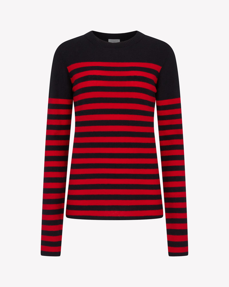 Striped Fitted Jumper - Navy Blue / Red picture #2