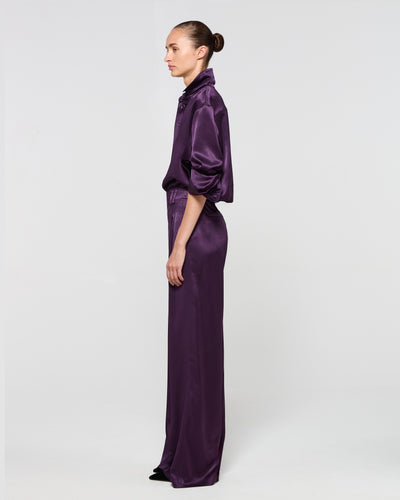 Satin Serena Trouser - Aubergine SERENA BUTE