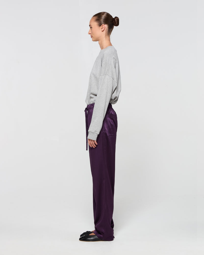 Satin Tapered Jogger - Aubergine picture #4