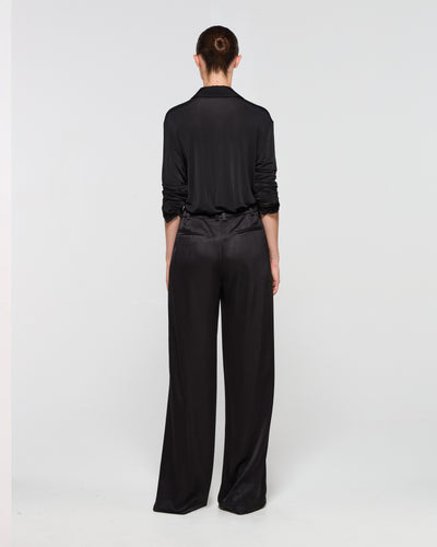 Satin Serena Trouser - Black SERENA BUTE