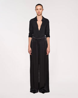 Satin Serena Trouser - Black