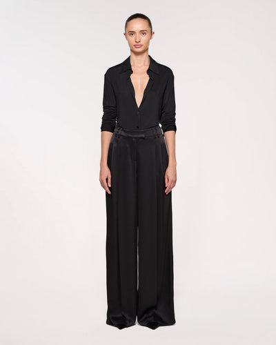 Satin Serena Trouser - Black SERENA BUTE