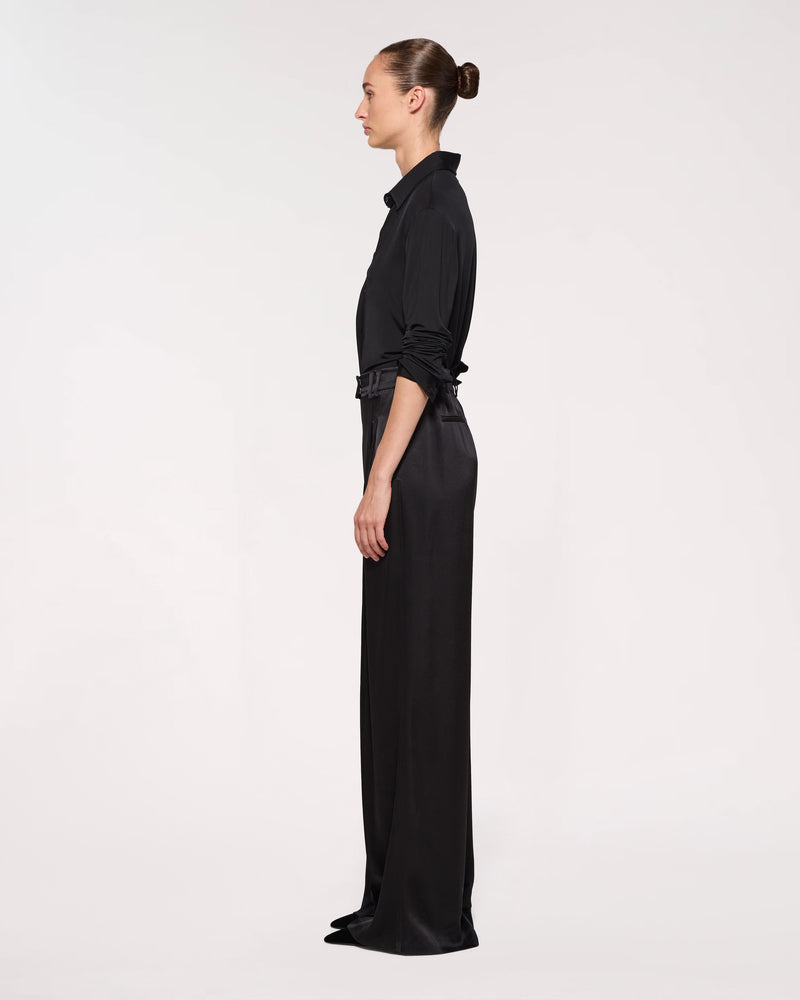 Satin Serena Trouser - Black SERENA BUTE