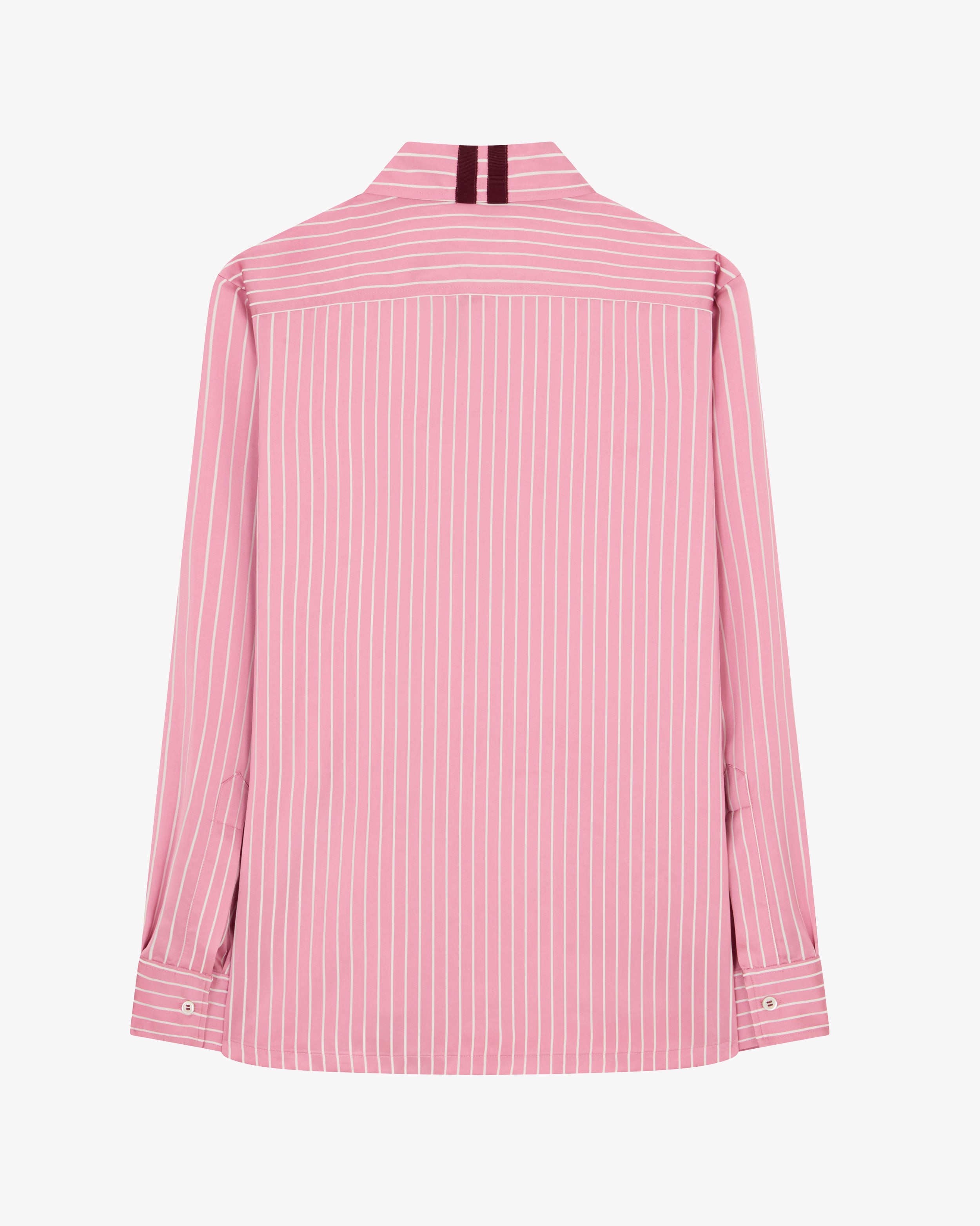 Satin Stripe George Shirt - Pink