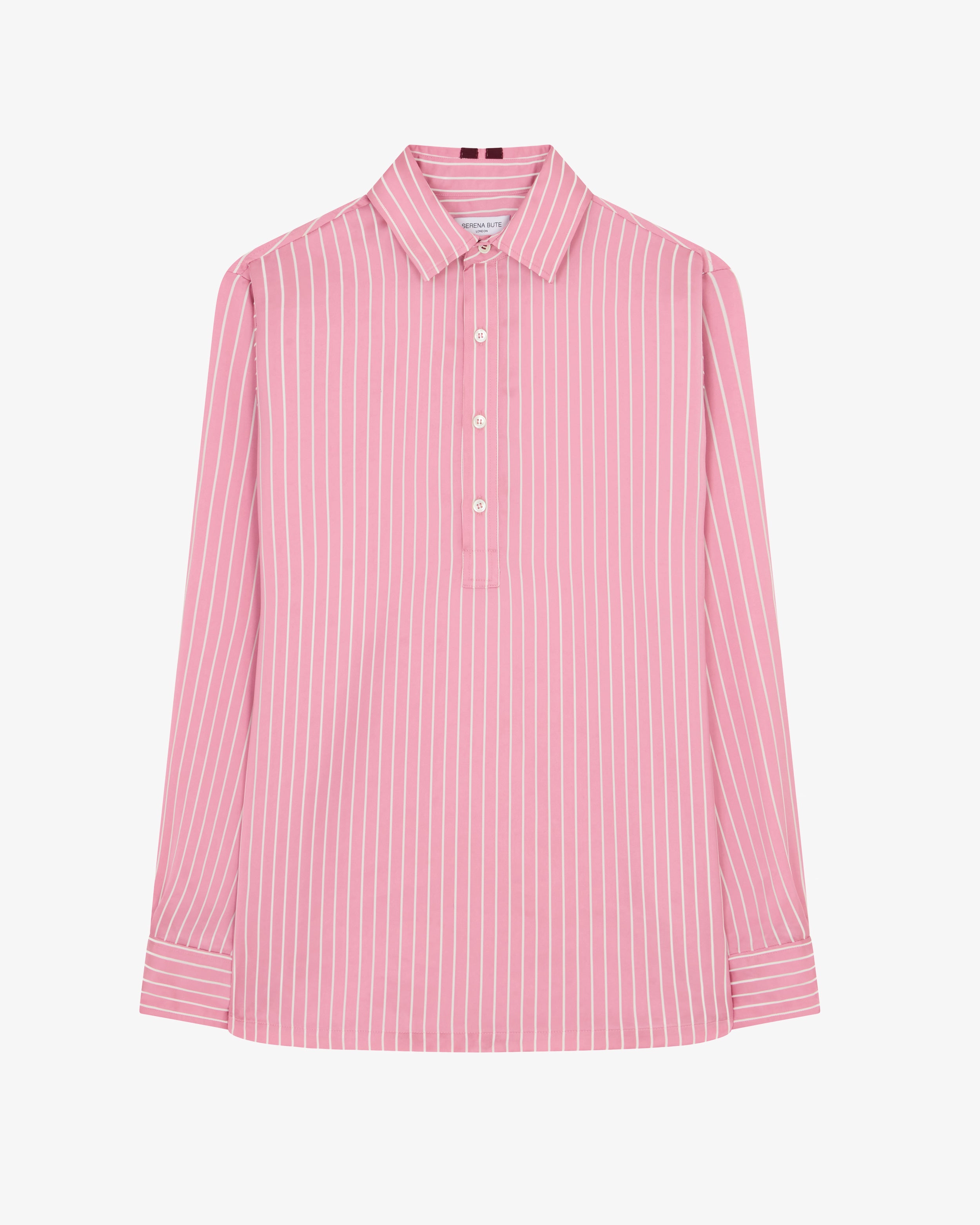 Satin Stripe George Shirt - Pink