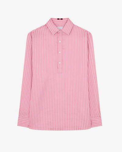 Satin Stripe George Shirt - Pink SERENA BUTE