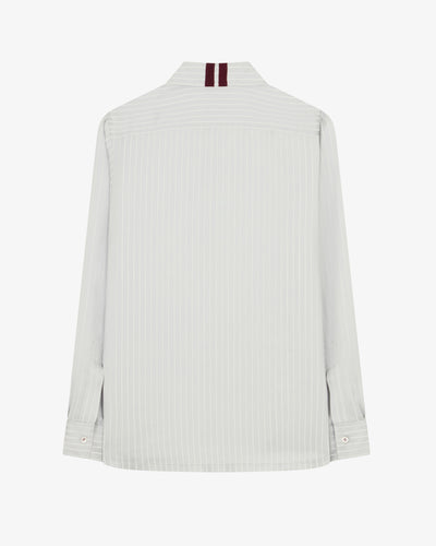 Satin Stripe George Shirt - Silver SERENA BUTE