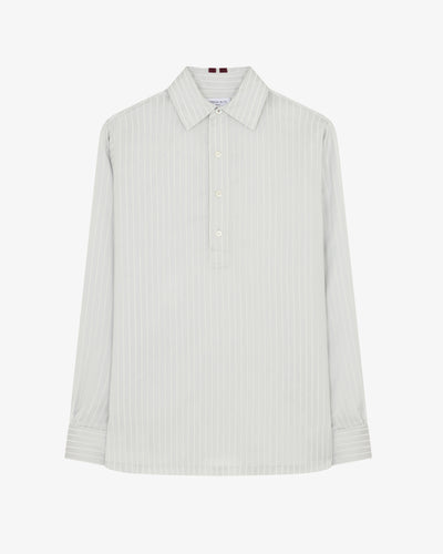 Satin Stripe George Shirt - Silver SERENA BUTE