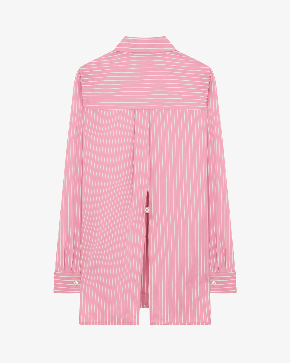 Satin Stripe Open Back Shirt - Pink