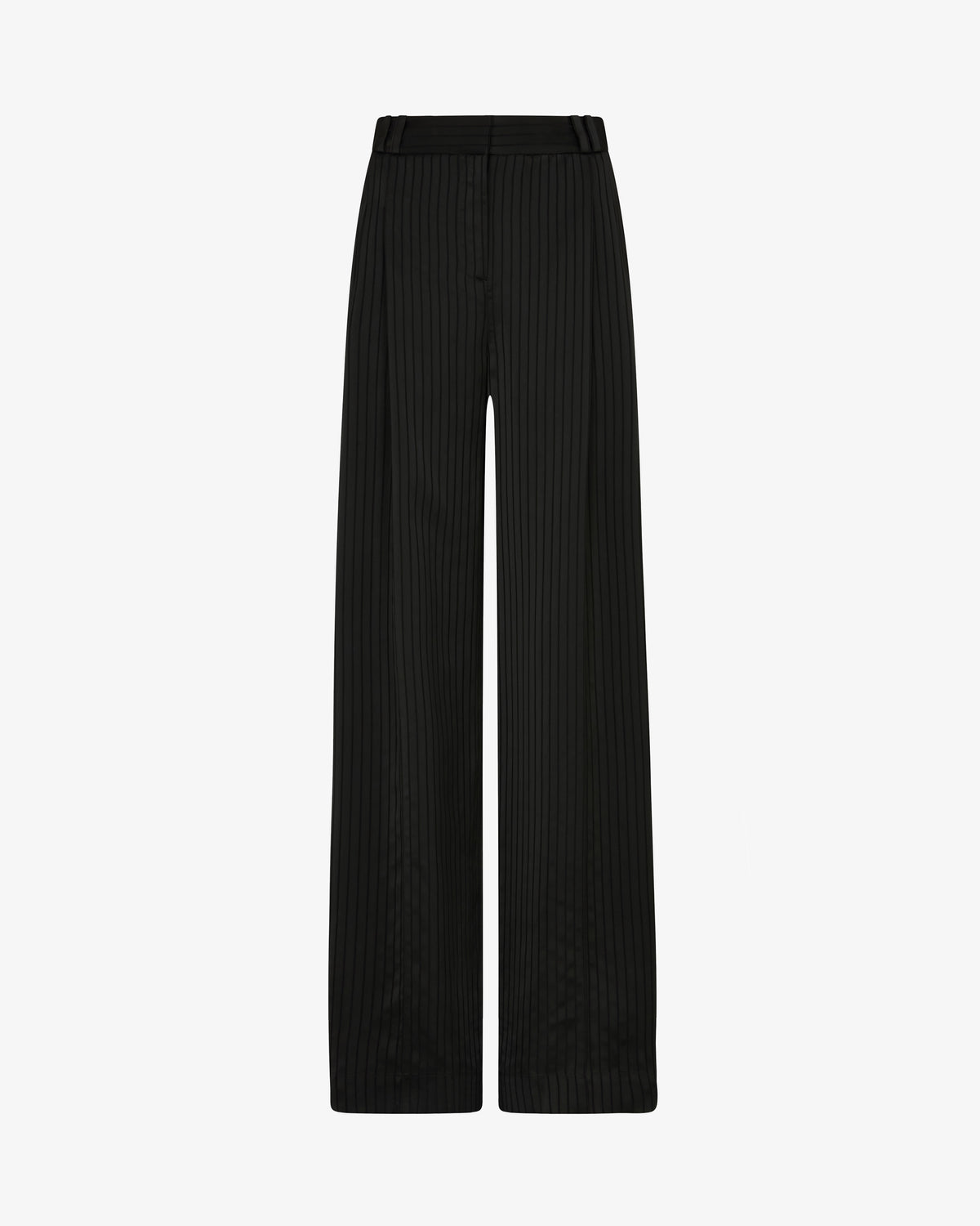 Satin Stripe Serena Trouser - Black