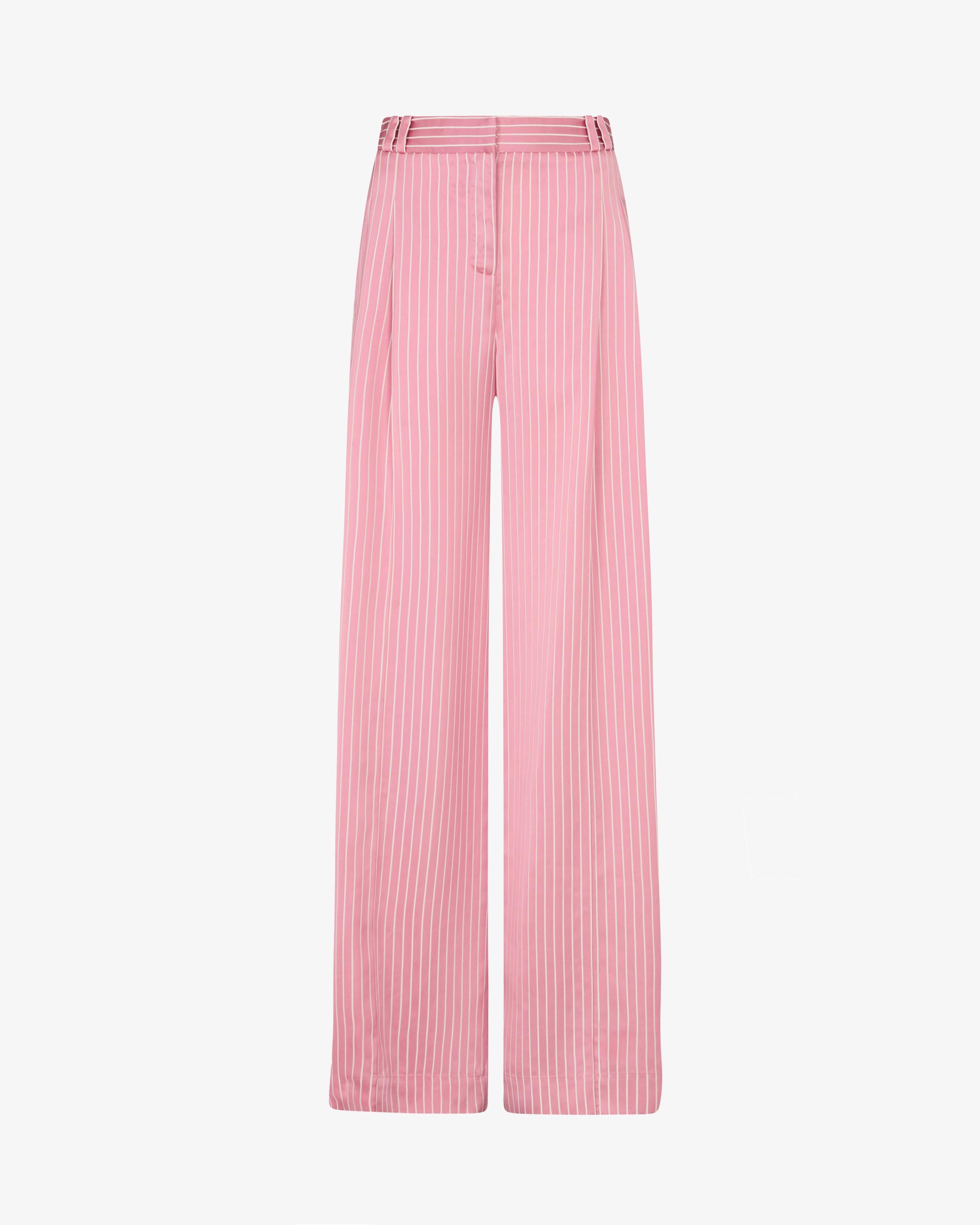 Satin Stripe Serena Trouser - Pink