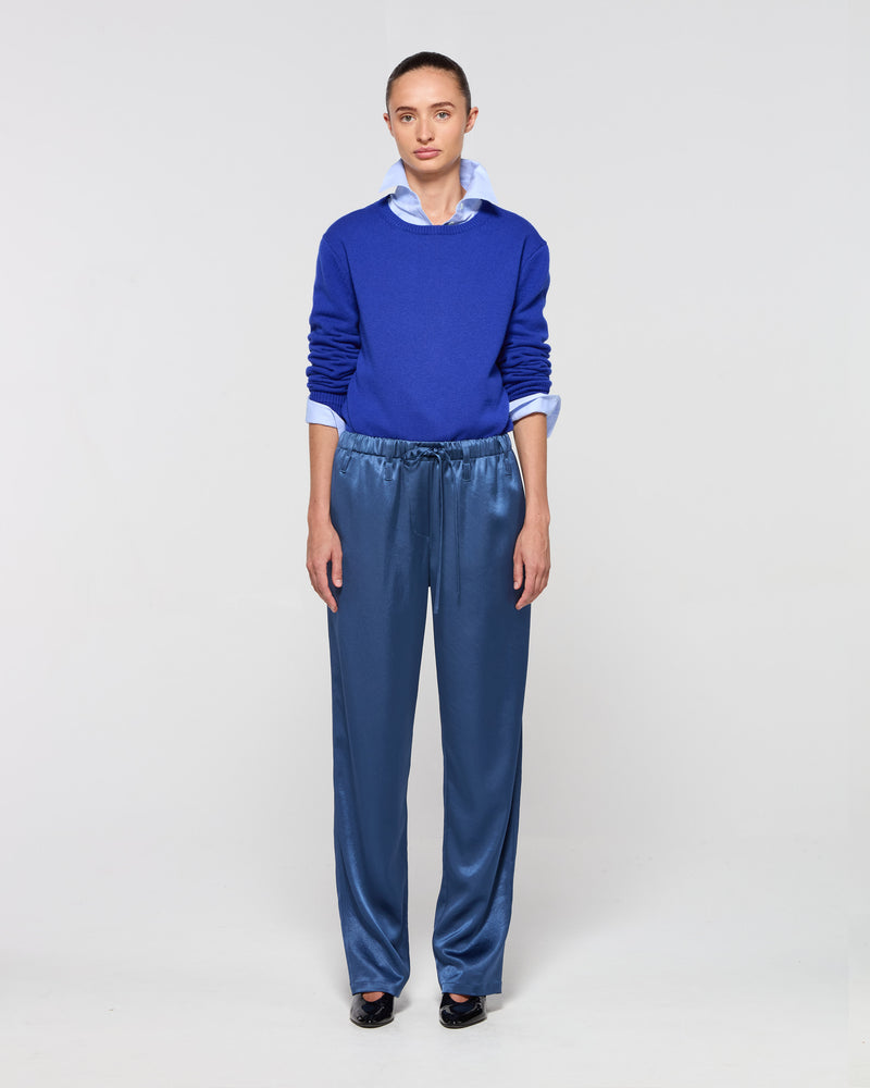 Satin Tapered Jogger - Dusty Navy Blue picture #2