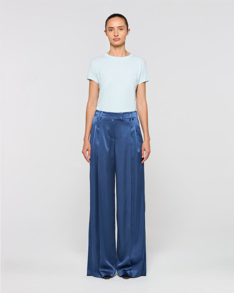 Satin Serena Trouser - Dusty Navy Blue picture #2