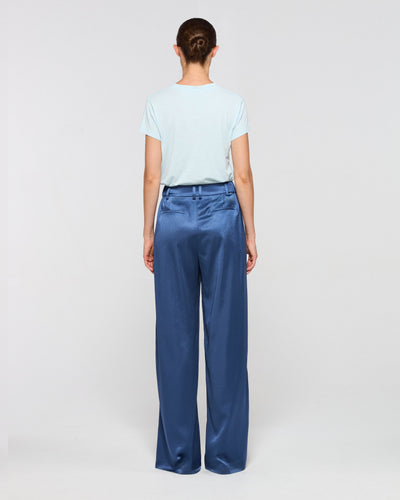 Satin Serena Trouser - Dusty Navy Blue SERENA BUTE