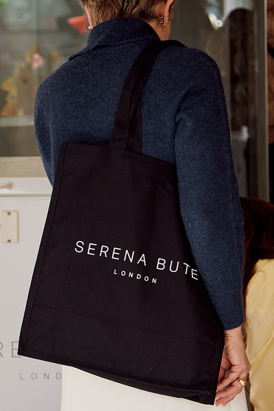 Cotton Tote Bag - Black SERENA BUTE