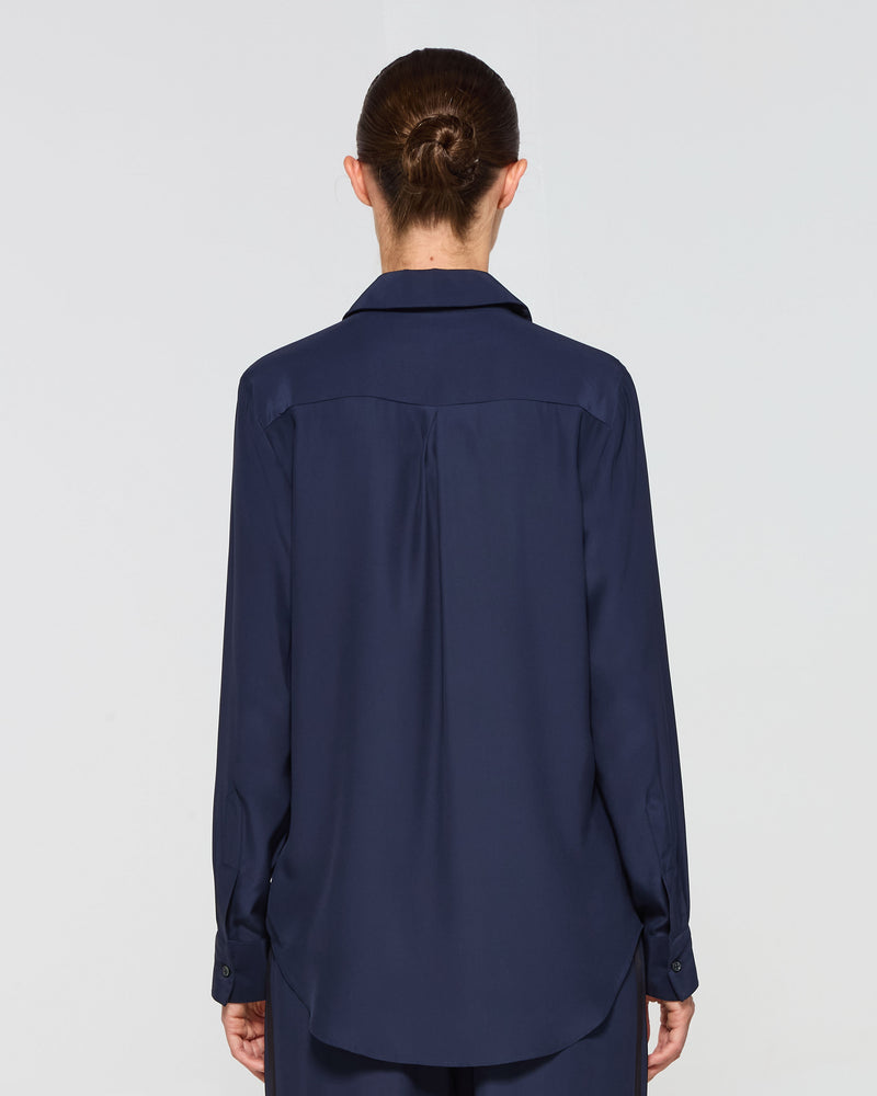 Silk Classic Shirt - Navy Blue picture #4
