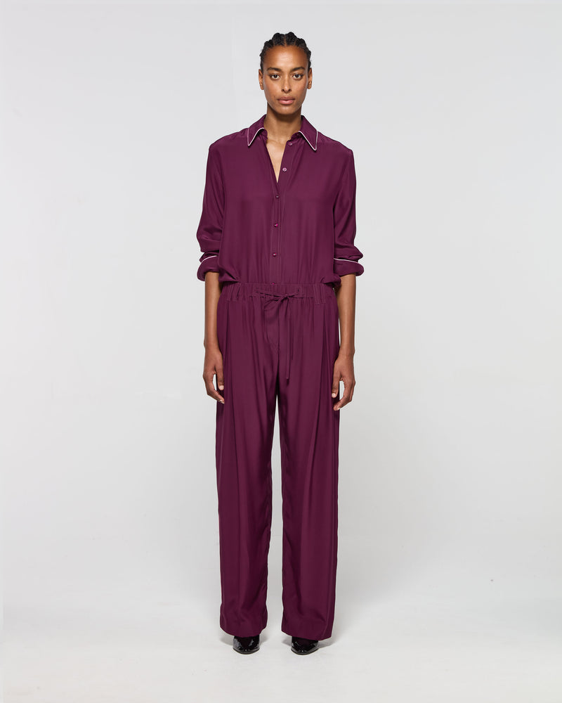 Silk Relaxed Jogger - Plum SERENA BUTE