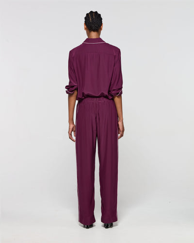 Silk Relaxed Jogger - Plum SERENA BUTE