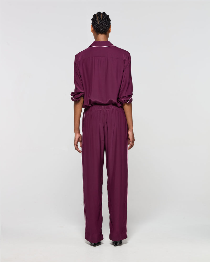 Silk Relaxed Jogger - Plum SERENA BUTE