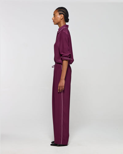 Silk Relaxed Jogger - Plum SERENA BUTE