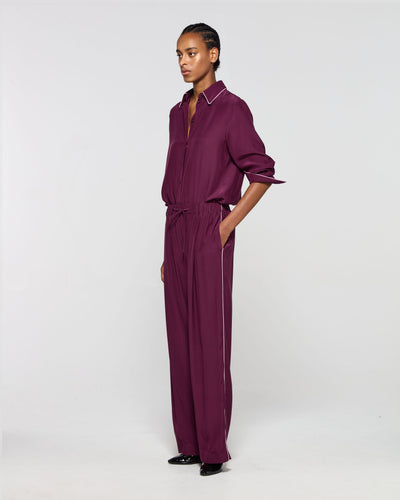 Silk Relaxed Jogger - Plum SERENA BUTE