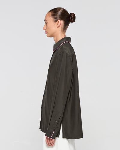Silk Relaxed Shirt - Fir SERENA BUTE