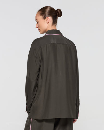 Silk Relaxed Shirt - Fir SERENA BUTE