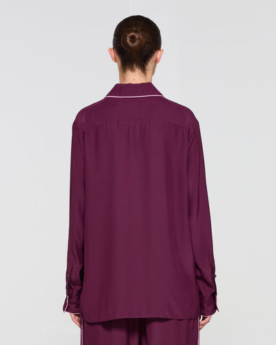 Silk Relaxed Shirt - Plum SERENA BUTE