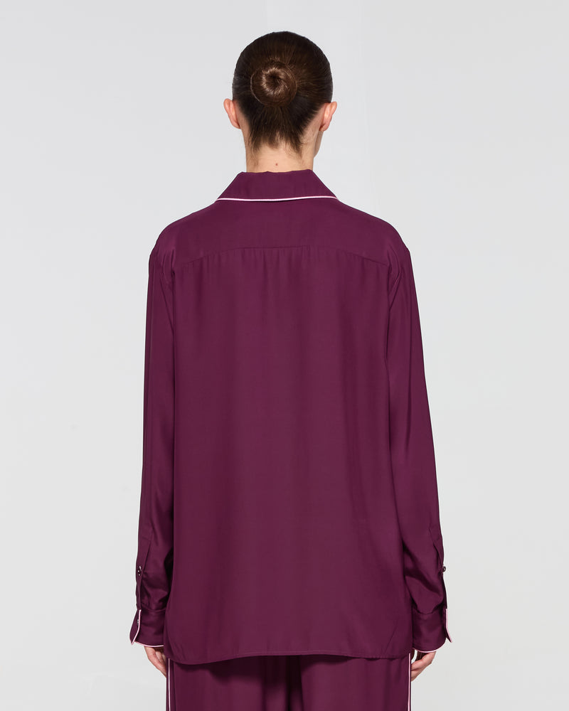 Silk Relaxed Shirt - Plum SERENA BUTE