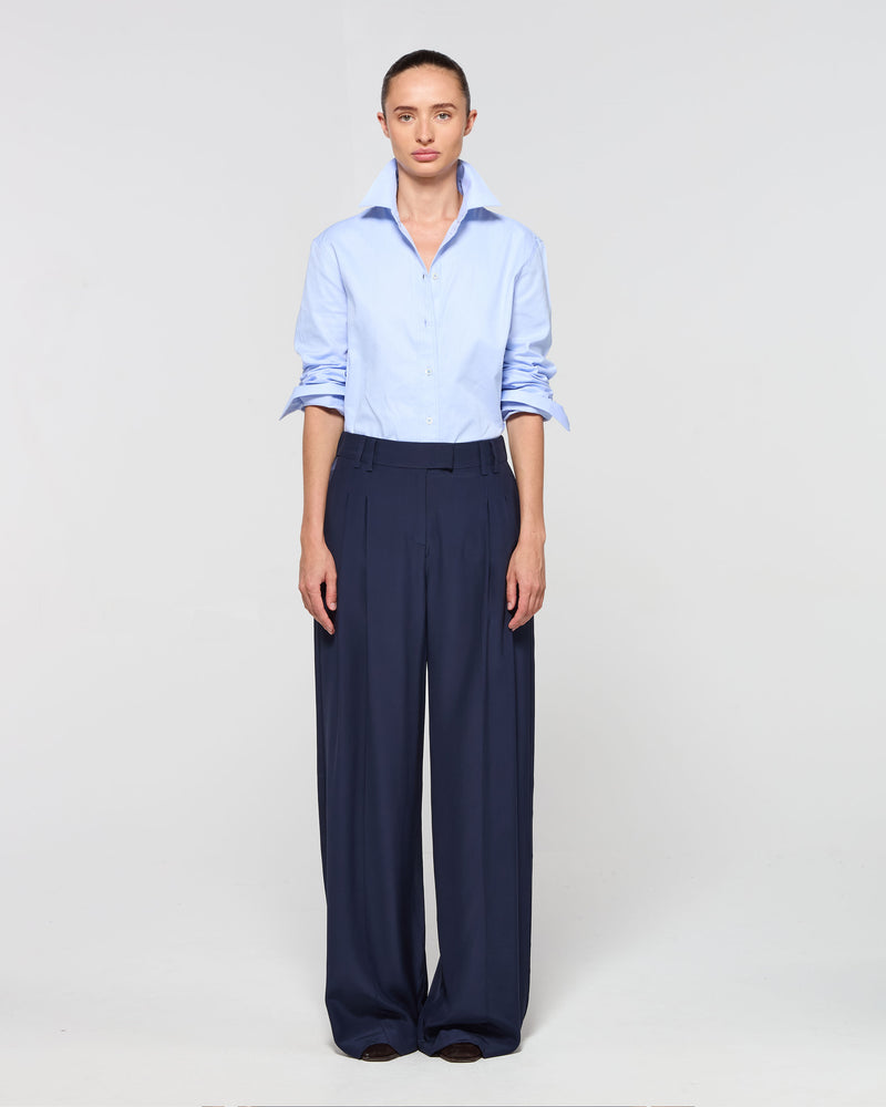 Silk Serena Trouser - Navy Blue picture #2