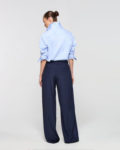Silk Serena Trouser - Navy Blue SERENA BUTE
