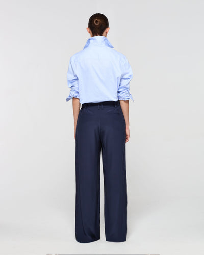 Silk Serena Trouser - Navy Blue SERENA BUTE