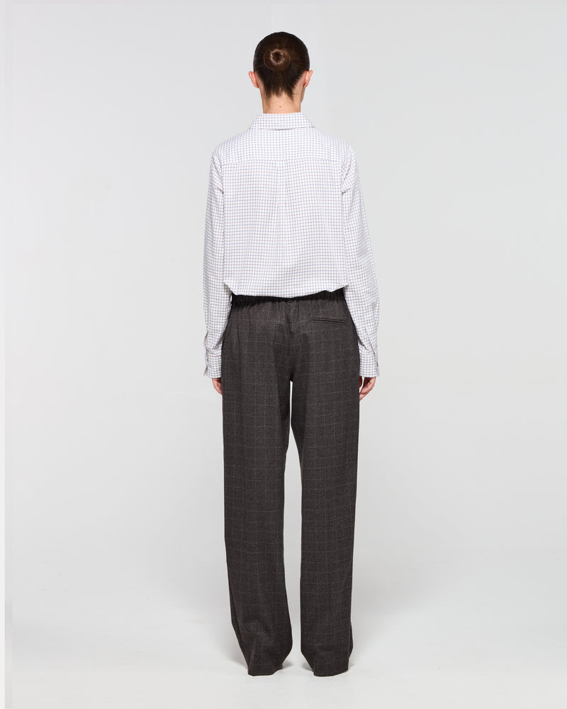 Soft Touch Side Tab Jogger - Brown and Grey Check SERENA BUTE