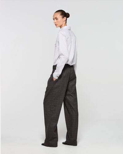 Soft Touch Side Tab Jogger - Brown and Grey Check SERENA BUTE