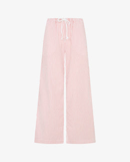 Striped Cropped Jogger - Red/White